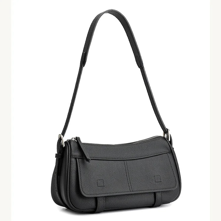 OEM/ODM Women's Bags Hot Sale of Genuine Leather Ladies Shoulder Bags Underarm Bags Simple Fashion Cowhide Crossbody Bags