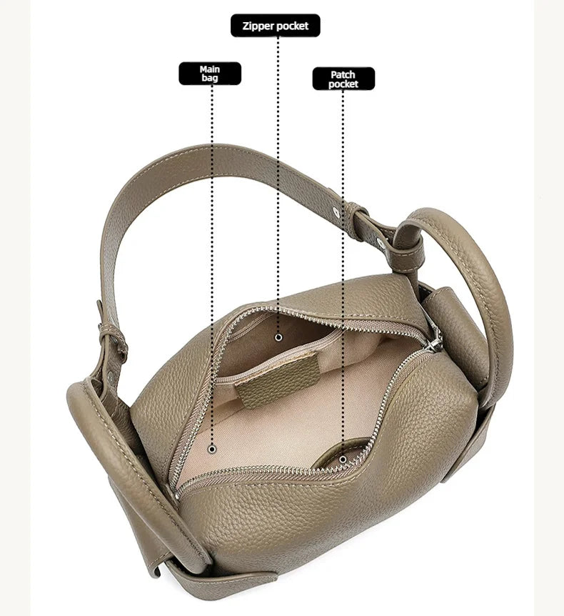 OEM ODM Women's Bags New Genuine Leather Ladies Shoulder Crossbody Bags Casual Fashion Cowhide Handbags for Women