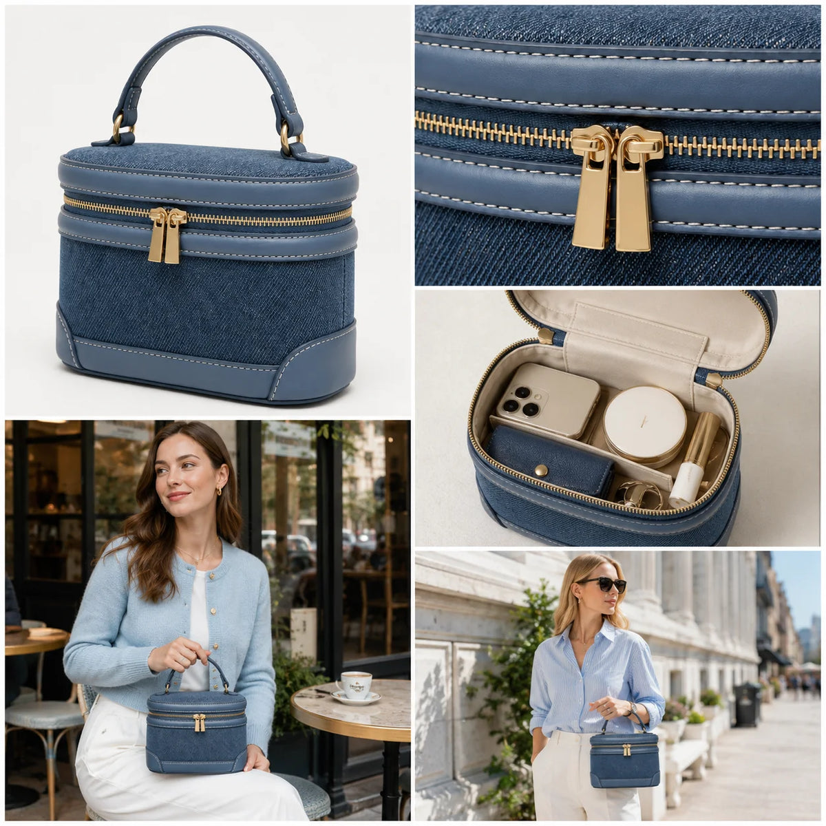 PU Large-Capacity Portable Cosmetic Bag High-End Travel for Toiletry Case with Durable Soft Printed Pattern