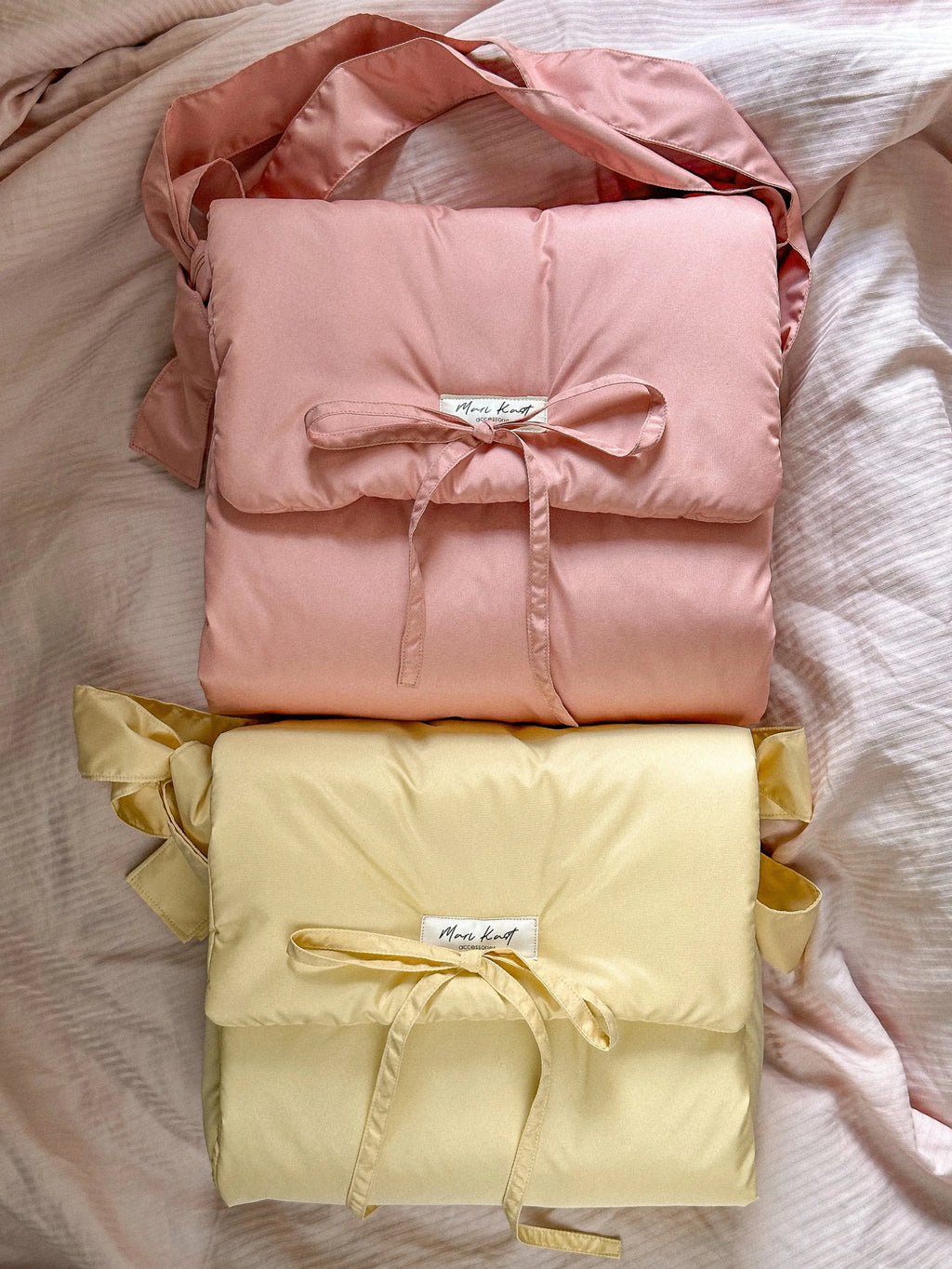 Padded Bow Decor Crossbody Shoulder Soft Thick Quilted Women Handbag Large Capacity Daily Sling Bag Custom Color Logo