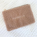 Personalized Bridesmaid Makeup Touch Embroidered Teddy Cosmetic Bag Handmade Fluffy Zipper Toiletries Bags