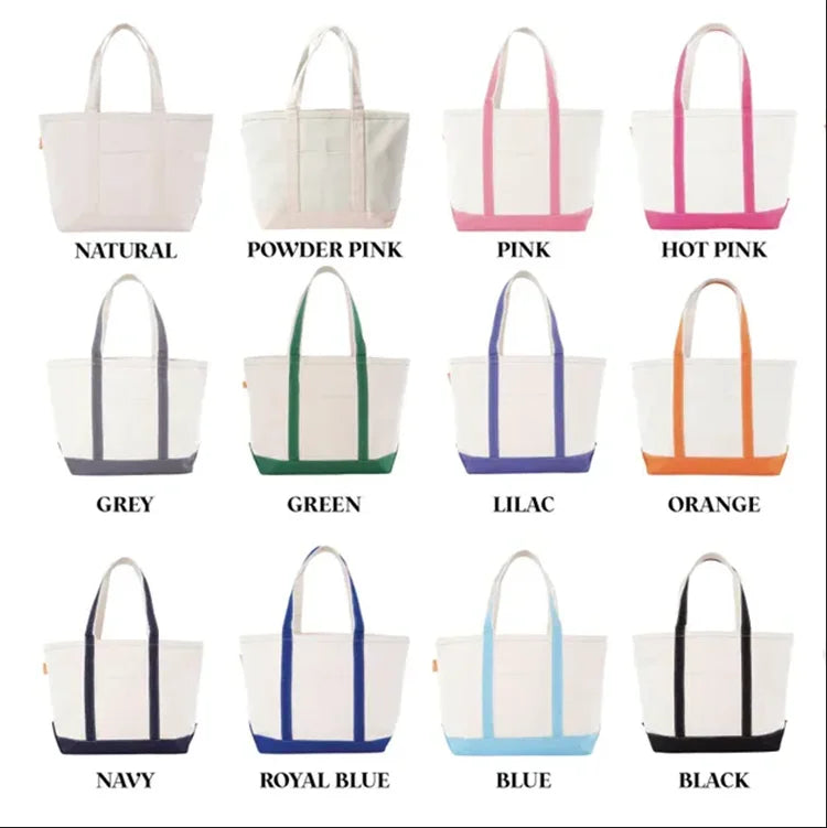 Personalized Canvas Tote Handbag Custom Embroidered Shipping Tote Bag Fashion Large Size Preppy Boat Bag