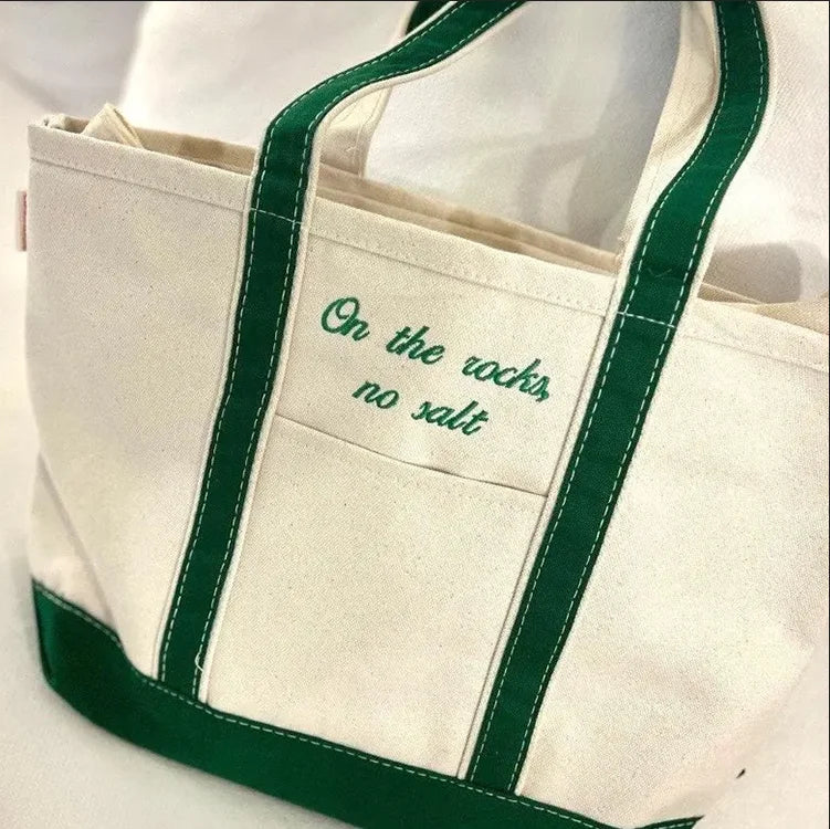 Personalized Canvas Tote Handbag Custom Embroidered Shipping Tote Bag Fashion Large Size Preppy Boat Bag