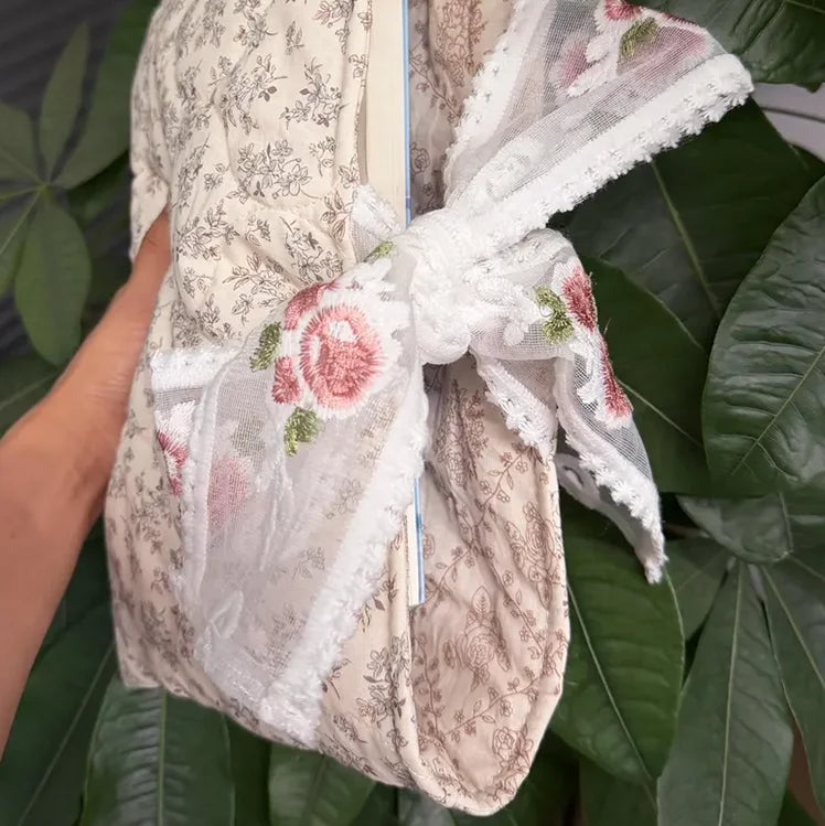 Personalized Floral Custom Logo Embroidered Bag Quilted