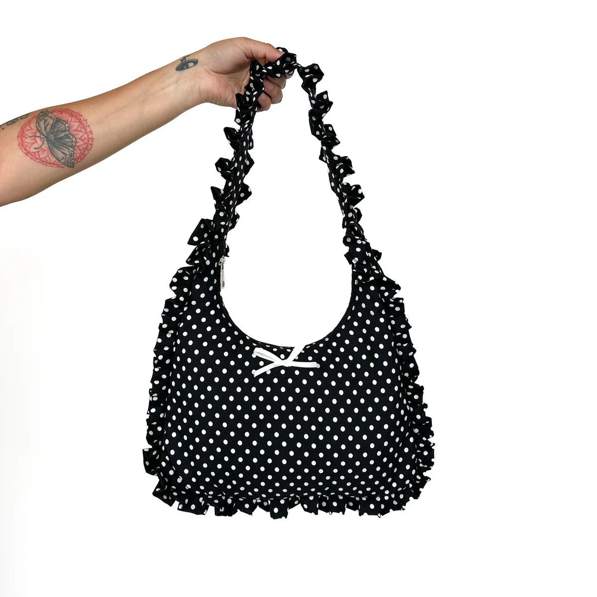 Personalized Gingham Shoulder Bag Ruffle Weekender Women Tote Bag Mini Beach Bag With Bow