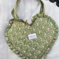Personalized Heart Shaped Tote Bag Handmade Embroidered Shoulder Bag Floral Print Quilted Women Tote Handbag