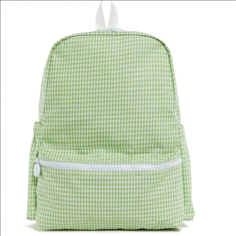 Personalized Kid BackPack Embroidery Gingham School Bag Custom Cute Toddler Backpack