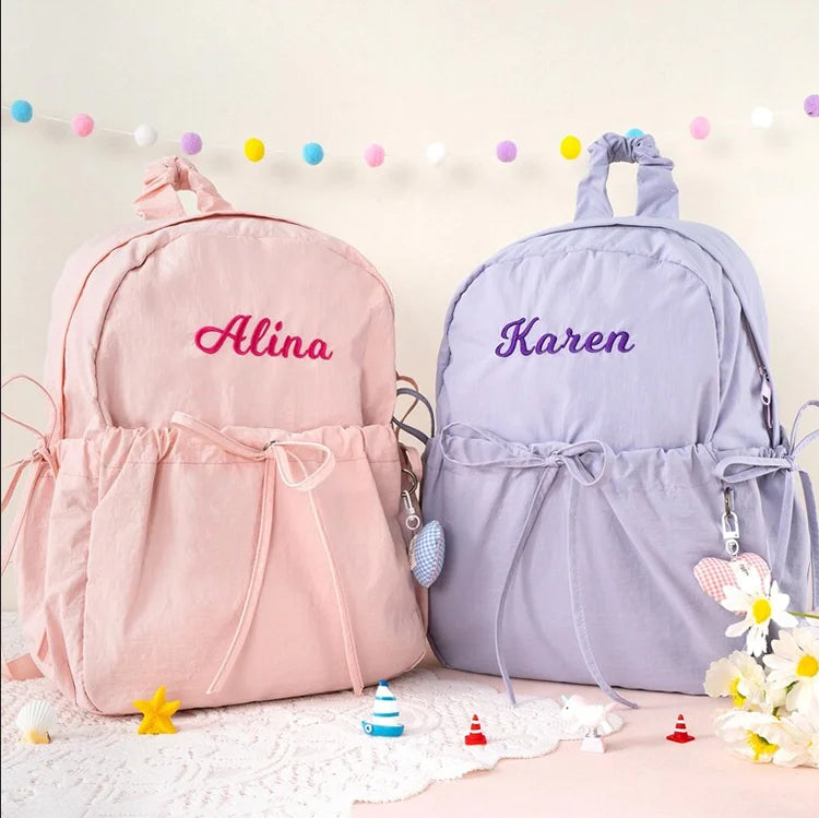 Personalized Little Girls Dance Backpack Custom Child School Backpack Embroidered Kids Preppy Backpack