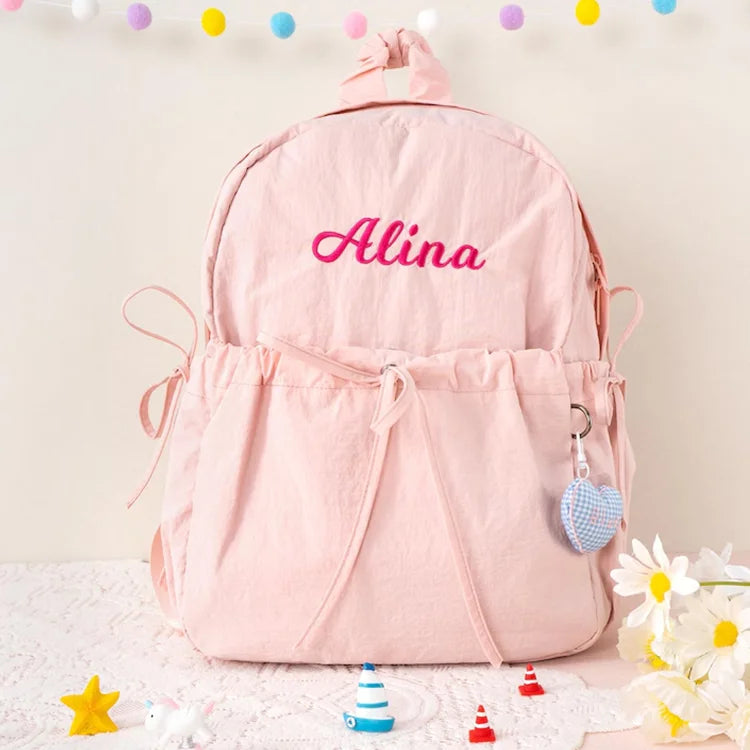 Personalized Little Girls Dance Backpack Custom Child School Backpack Embroidered Kids Preppy Backpack