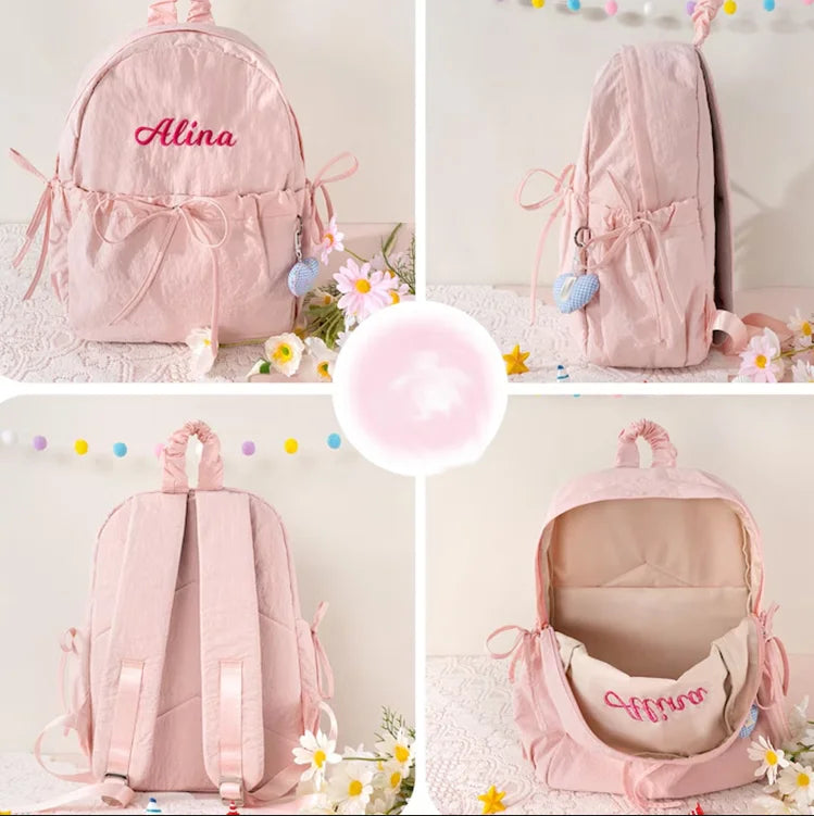 Personalized Little Girls Dance Backpack Custom Child School Backpack Embroidered Kids Preppy Backpack
