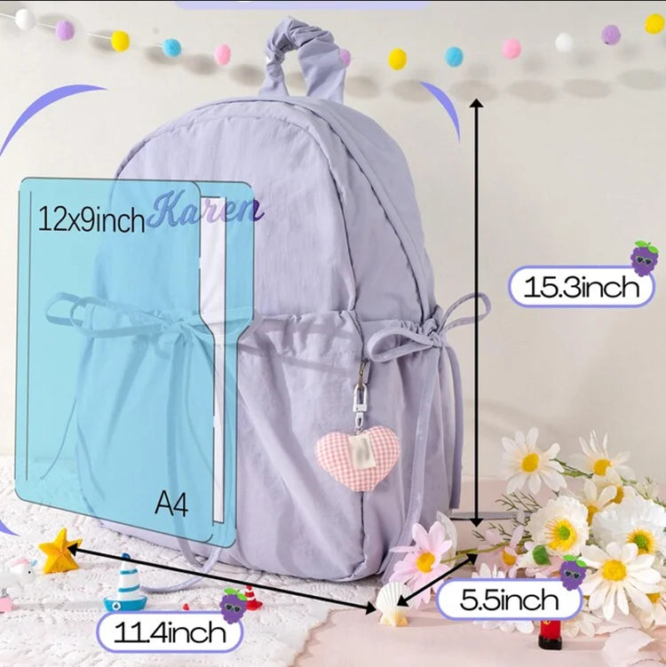 Personalized Little Girls Dance Backpack Custom Child School Backpack Embroidered Kids Preppy Backpack