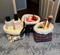 Plush Sherpa Cosmetic Bucket Bag Fluffy Makeup Brush Holder Custom Zippered Organizer Pouch for Vanity Wholesale