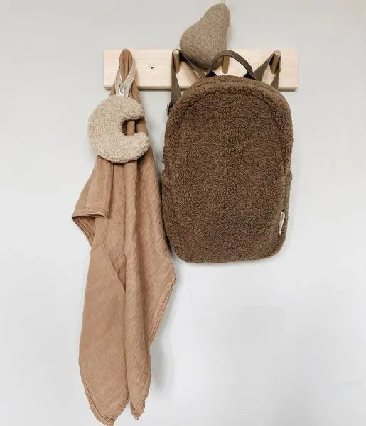 Preppy Style Lamb Wool School Bag Women Winter Solid Color Kids Sherpa Mini Backpack