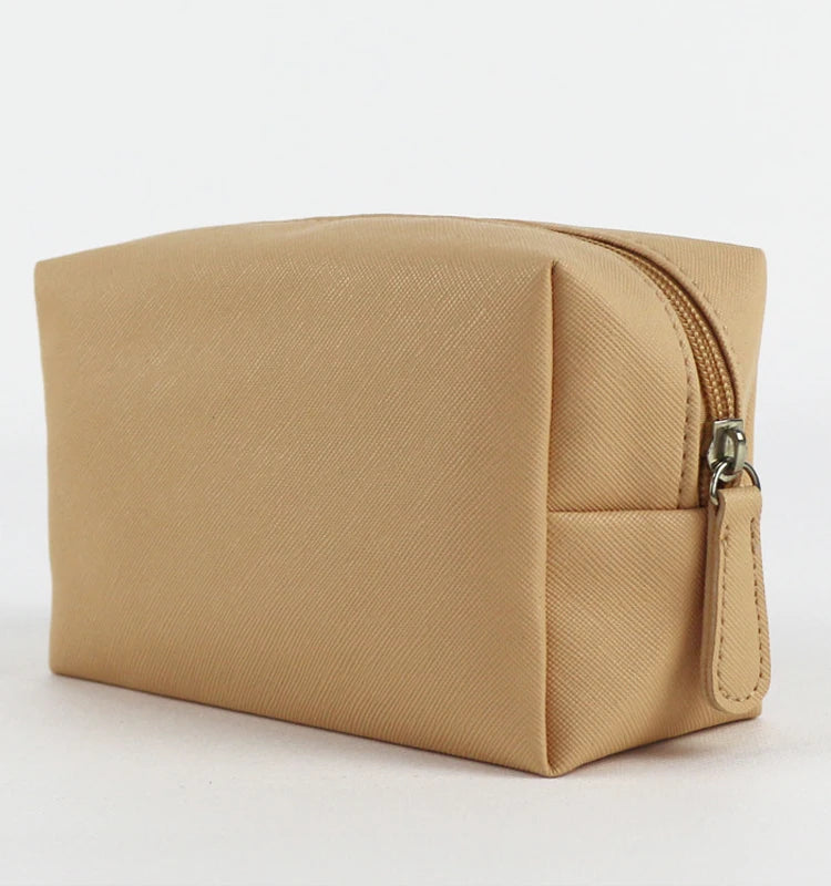 Pu Leather Travel Toiletry Ladies Cosmetic Bag Makeup Mini Zipper Pouch for Beauty Sets
