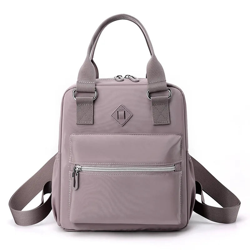 Purse Fashionable Women's Nylon Small Backpack and Waterproof Travel Shoulder Bag with Polyester Lining Zipper Closure