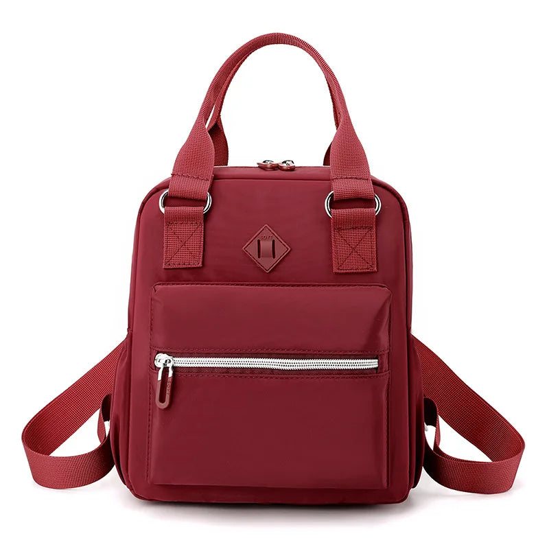 Purse Fashionable Women's Nylon Small Backpack and Waterproof Travel Shoulder Bag with Polyester Lining Zipper Closure