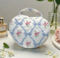 Quilted Cotton Makeup Bag Heart Shaped Floral Cosmetic Organizer Travel Toiletry Bag with Zipper