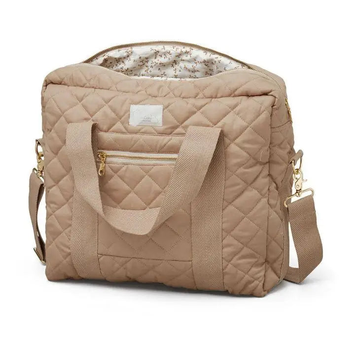 Raw Material Organic Travel Large Quilted Tote Bag Long Zipper Lightweight Flower Cotton Shoulder Bags