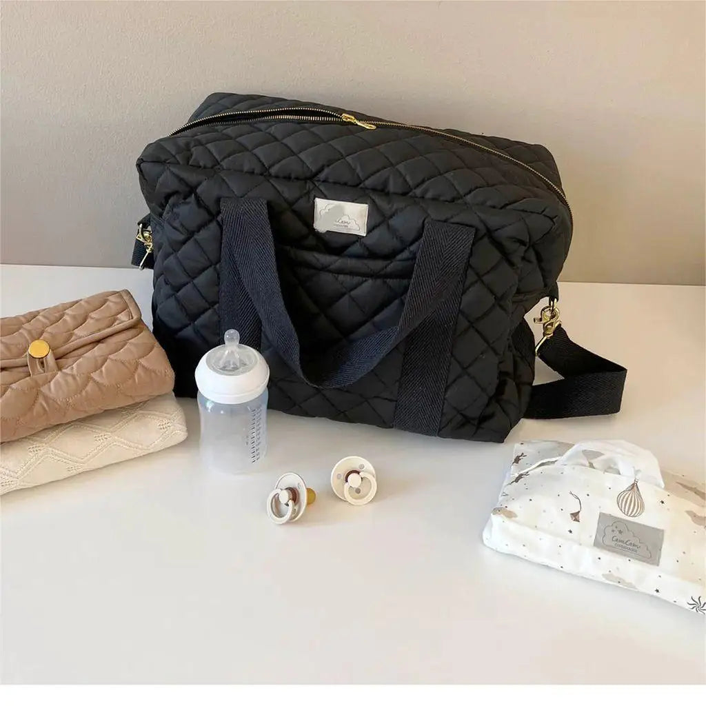 Raw Material Organic Travel Large Quilted Tote Bag Long Zipper Lightweight Flower Cotton Shoulder Bags