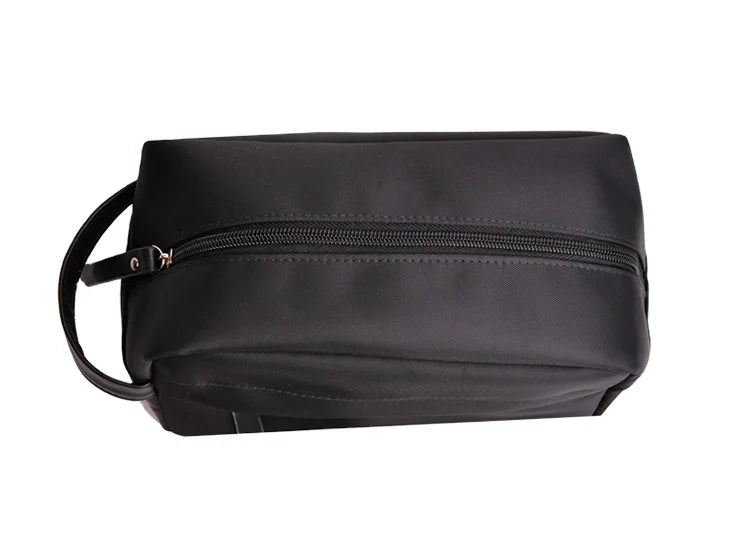 Really Hot Sell Custom Logo Travel Black Canvas Toiletry Bag for Men