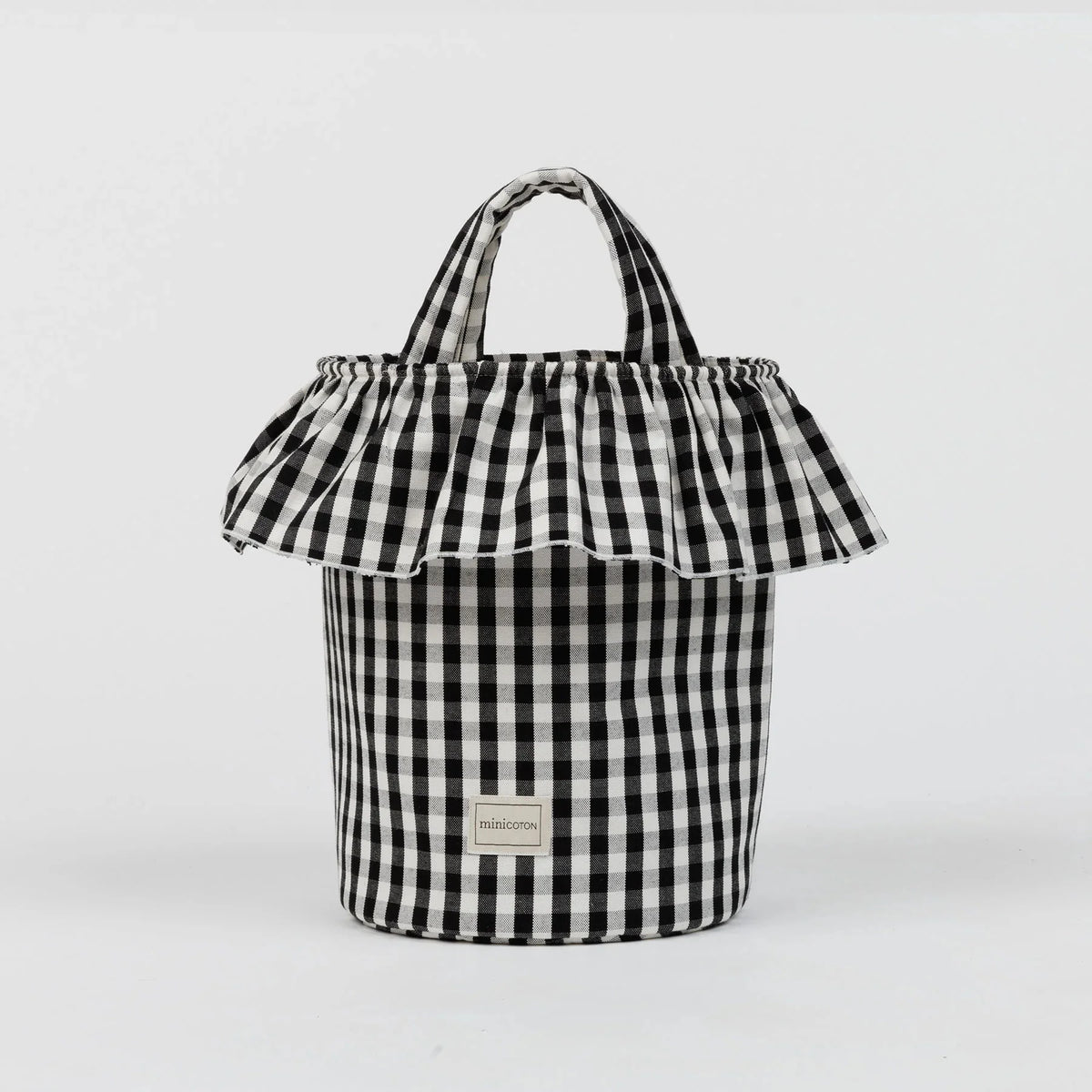 Ruffle Gingham Mommy Diaper Bag Drawstring Stroller Hanging Handbag Custom Logo Pattern Size for Baby Gift Wholesale