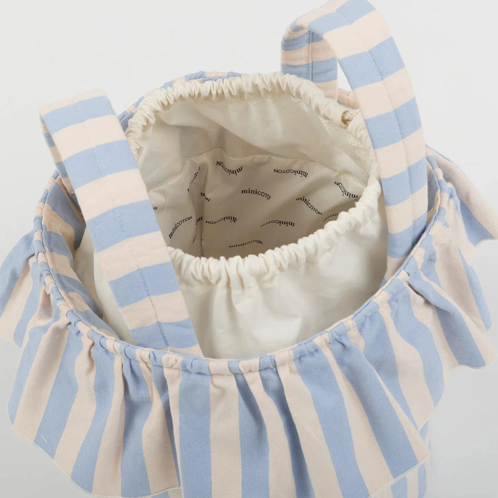 Ruffle Gingham Mommy Diaper Bag Drawstring Stroller Hanging Handbag Custom Logo Pattern Size for Baby Gift Wholesale