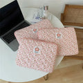 Sale Makeup Bag Custom Quilted Notebook Computer Pouch Fashion Cotton Plaid Laptop Protective Bag Mini Flower Laptop Sleeve Bag