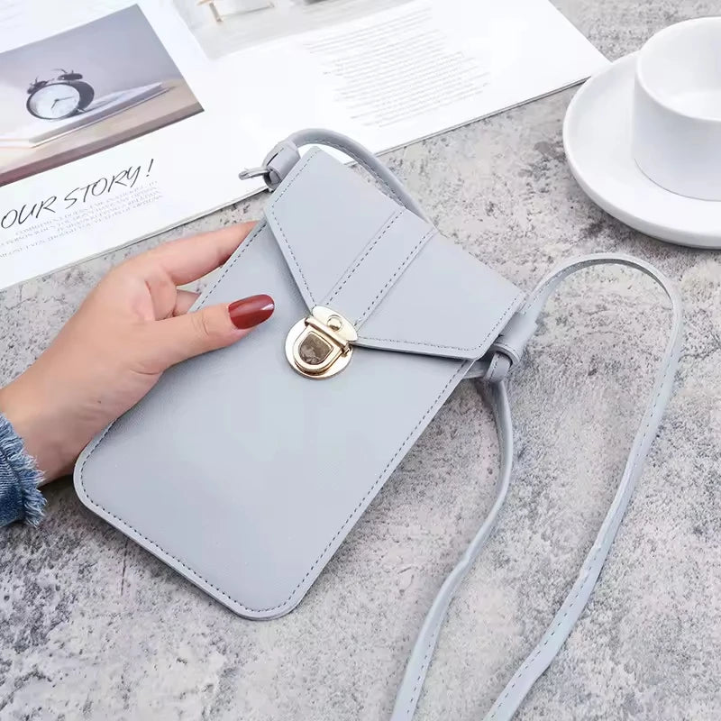Sling Bag Women's New Fashion Crossbody Shoulder PU Material with Zipper Closure Candy Pattern Mini Small Mobile Phone Bag