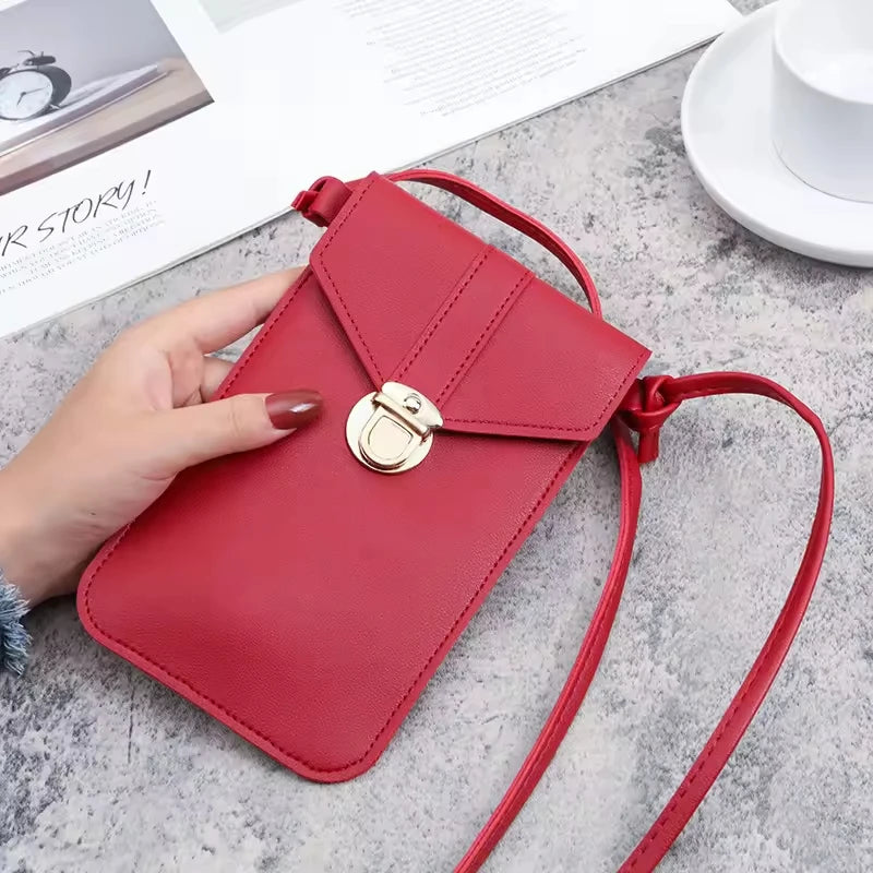 Sling Bag Women's New Fashion Crossbody Shoulder PU Material with Zipper Closure Candy Pattern Mini Small Mobile Phone Bag
