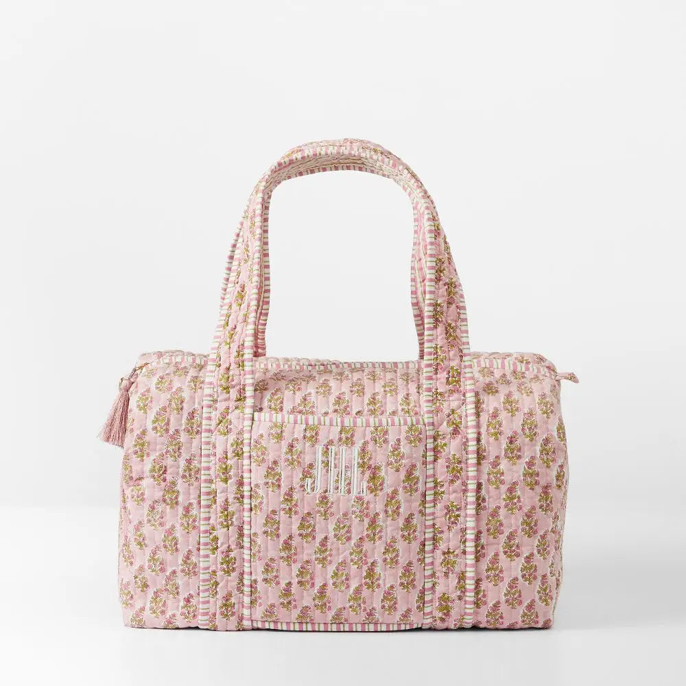Soft Shopping Bag Quilted Block-Print Travel Bag Customized Print Gym Bag
