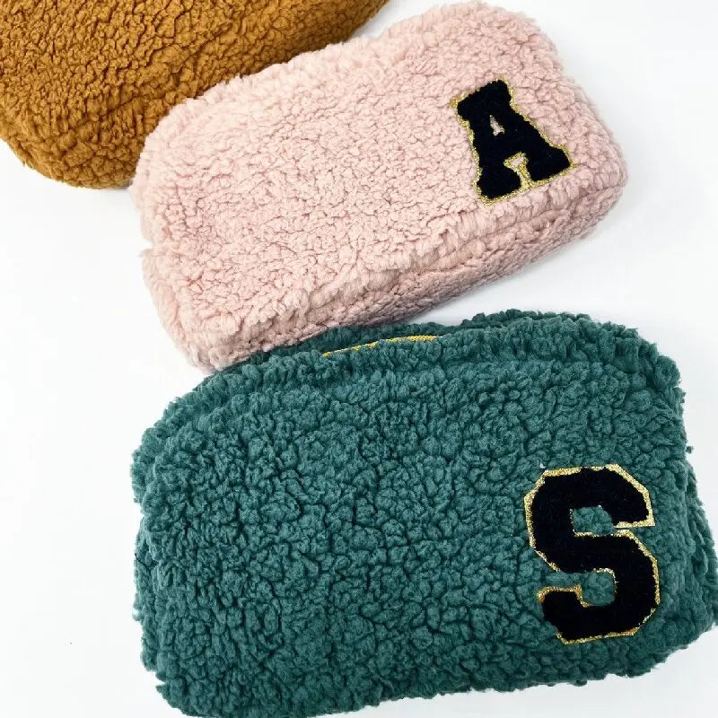 Soft Teddy Bear Cosmetic Korean Makeup Brush Pouch Bag logo