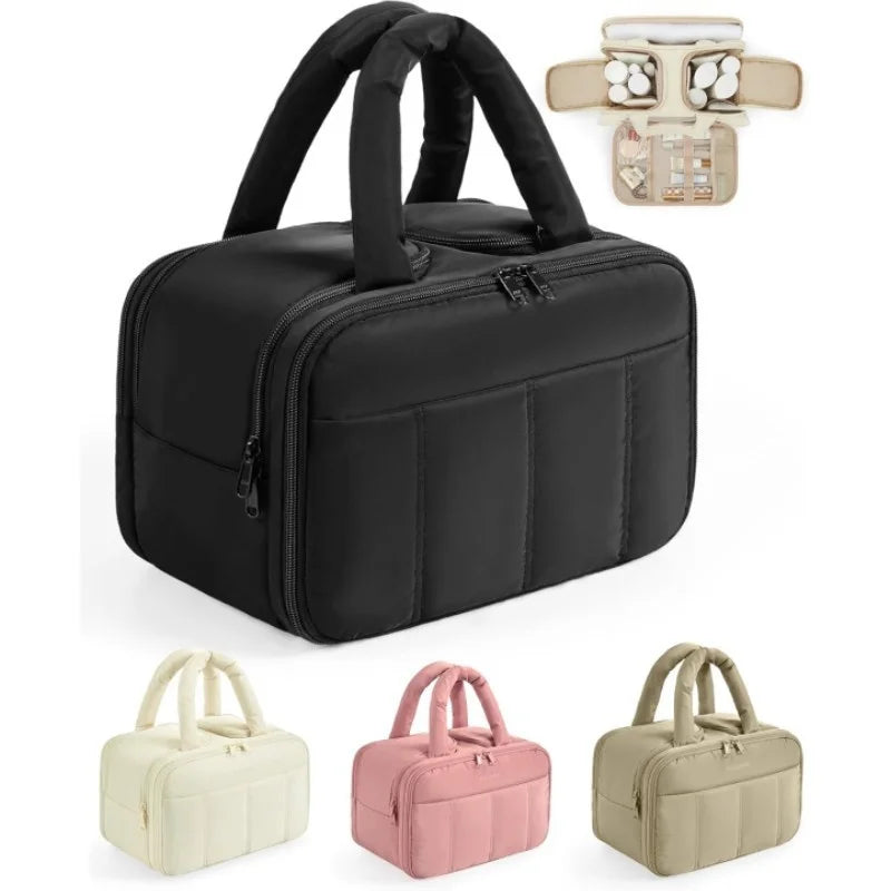 Stock for Nylon Open Lightweight Waterproof for Bag Handheld Cosmetic Bag Large Capacity for Set Travel Storage Bag
