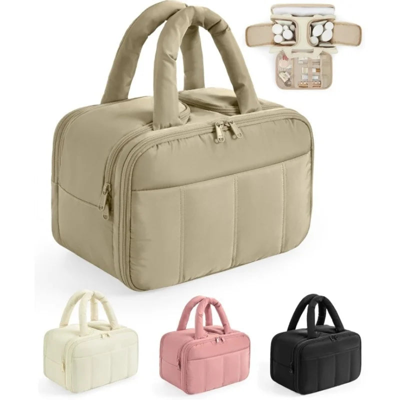 Stock for Nylon Open Lightweight Waterproof for Bag Handheld Cosmetic Bag Large Capacity for Set Travel Storage Bag