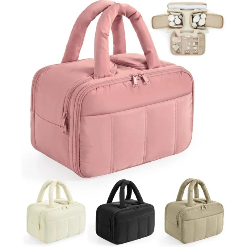 Stock for Nylon Open Lightweight Waterproof for Bag Handheld Cosmetic Bag Large Capacity for Set Travel Storage Bag