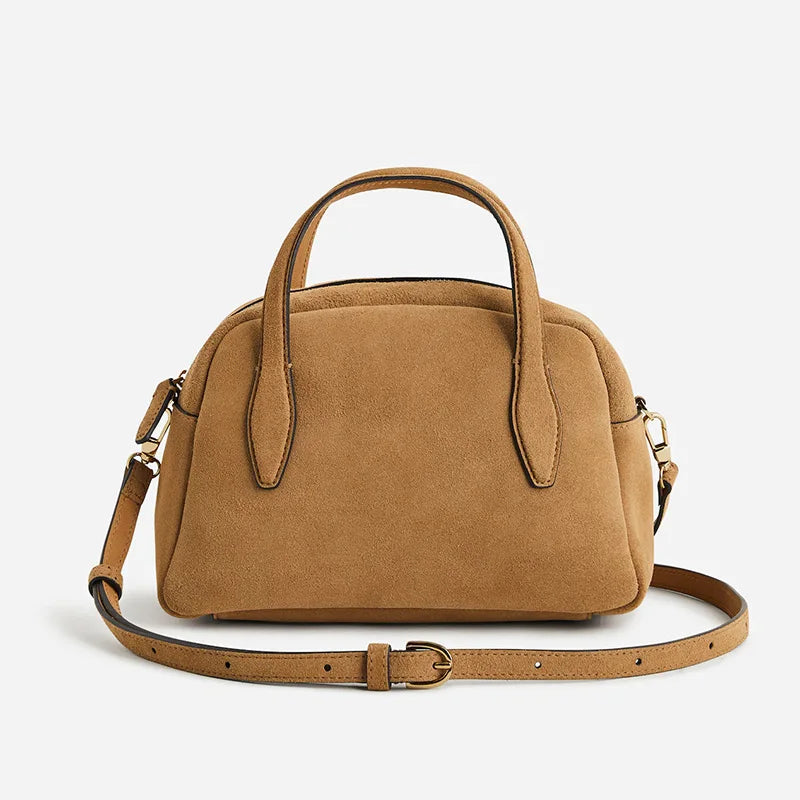 Suede Featuring Women's Casual Sling Leather Crossbody Handbag Adjustable Strap Custom Logo Large Capacity Soft Dual Handles