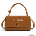 Suede Flap Handbag Crossbody Bag,Smooth Leather Dual-Texture Pane, Multi-Color Custom Logo, OEM/ODM Factory Direct Wholesale