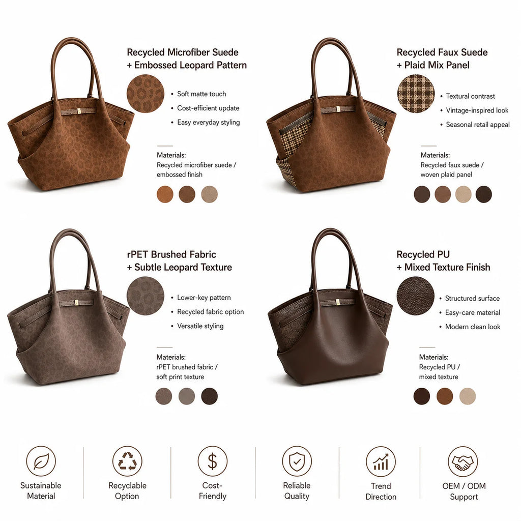 Suede Handbag Custom Logo Leopard Print Women Large Capacity Tote Bag Retro Shoulder Bag OEM ODM Manufacturer