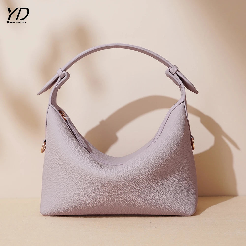 Top Grade Leather Women's Hobo Bags Minimalist Style Shoulder Bags