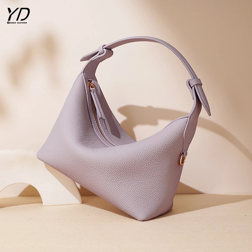 Top Grade Leather Women's Hobo Bags Minimalist Style Shoulder Bags