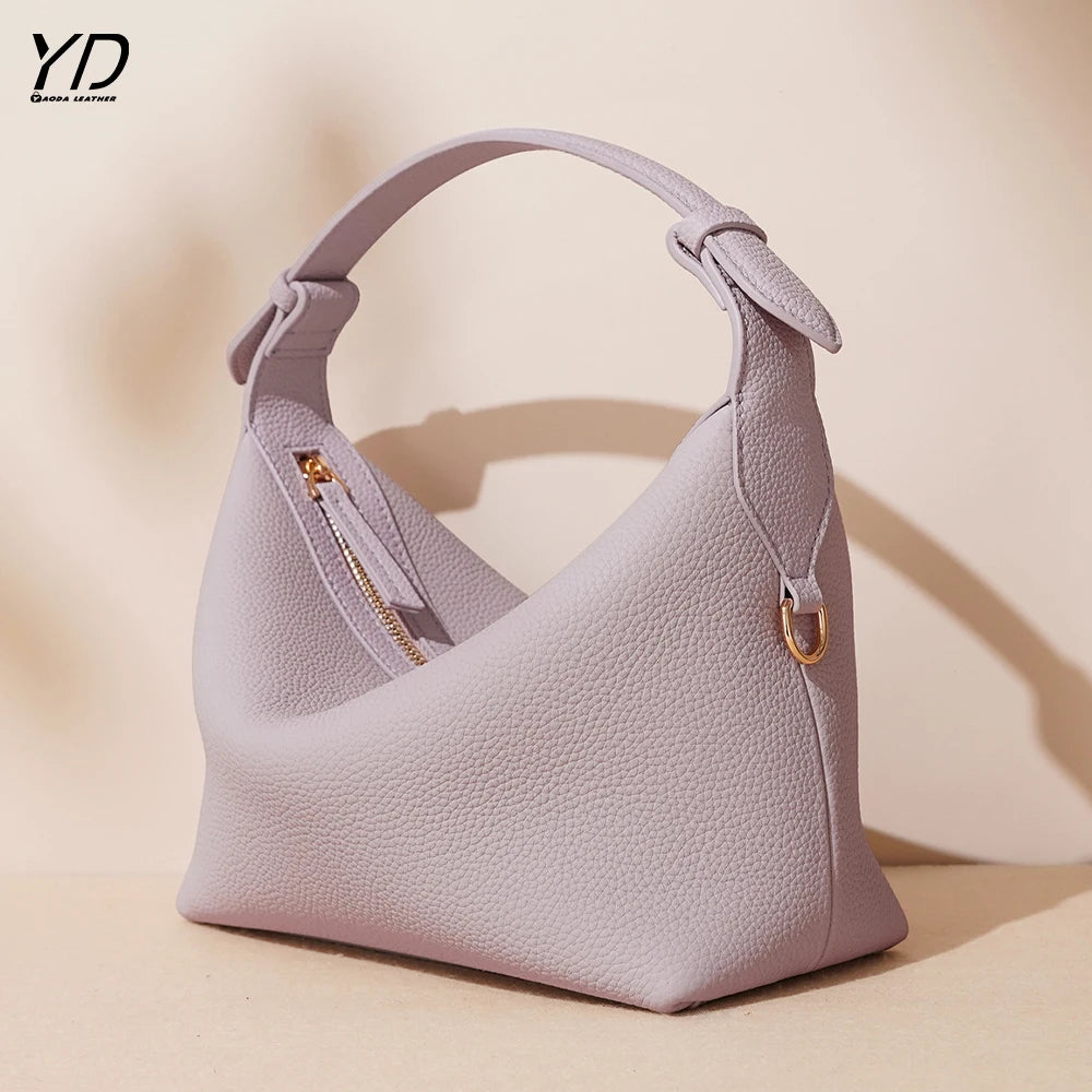 Top Grade Leather Women's Hobo Bags Minimalist Style Shoulder Bags