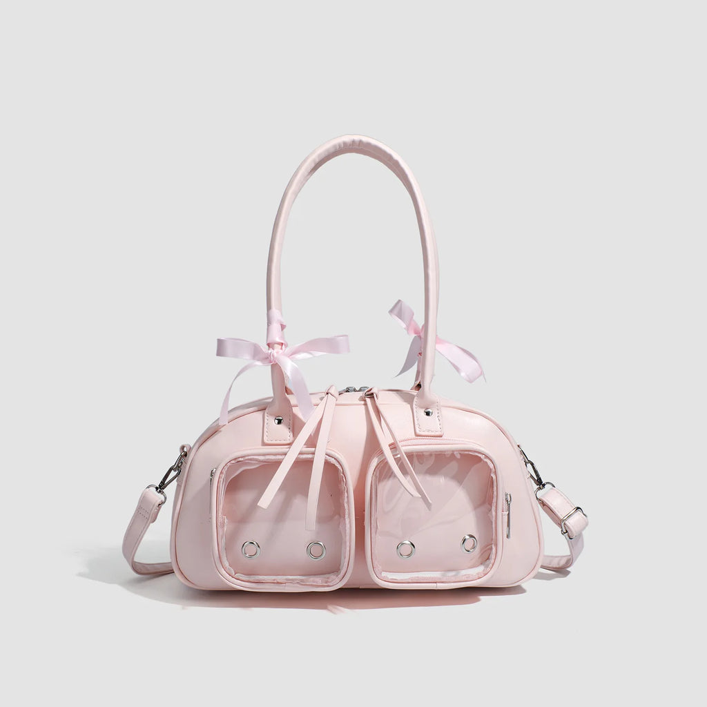 Tote 2025 Spring New Zipper PU Bow Pillow Bag Single Shoulder Underarm Bag Women's Second Dimension Medium Food Pain Women