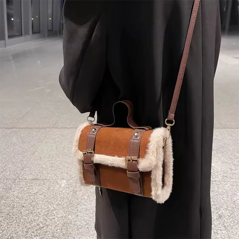 Tote Bags New Fashion Retro Shoulder Bag Winter PU Handbag Popular Women Women's custom made Cross-body Bag