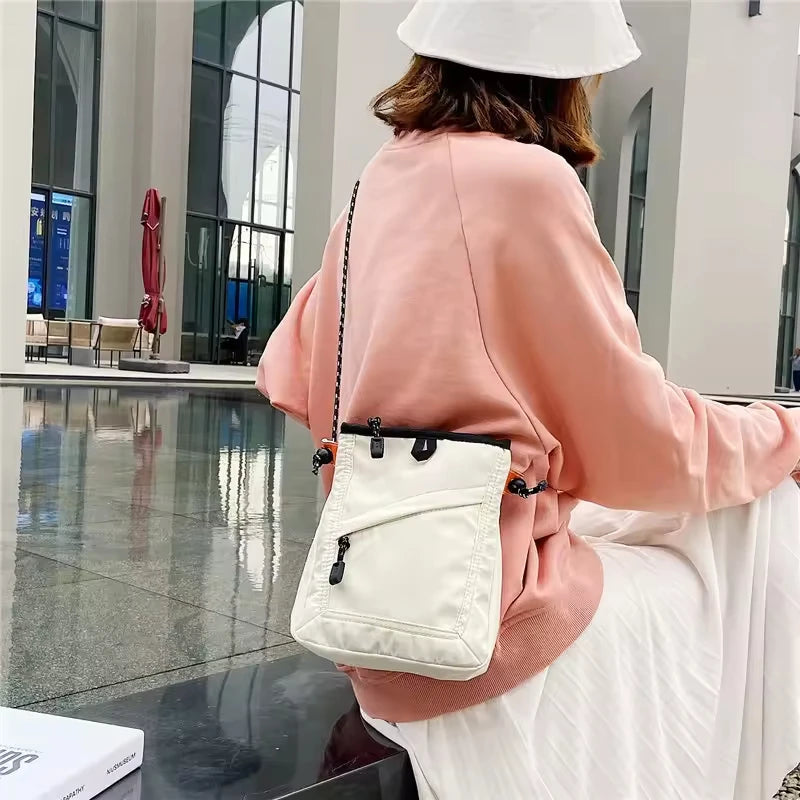 Tote Eco-Friendly Summer Mini Nylon Shoulder Letter Pattern Design for Carrying Shopping Items