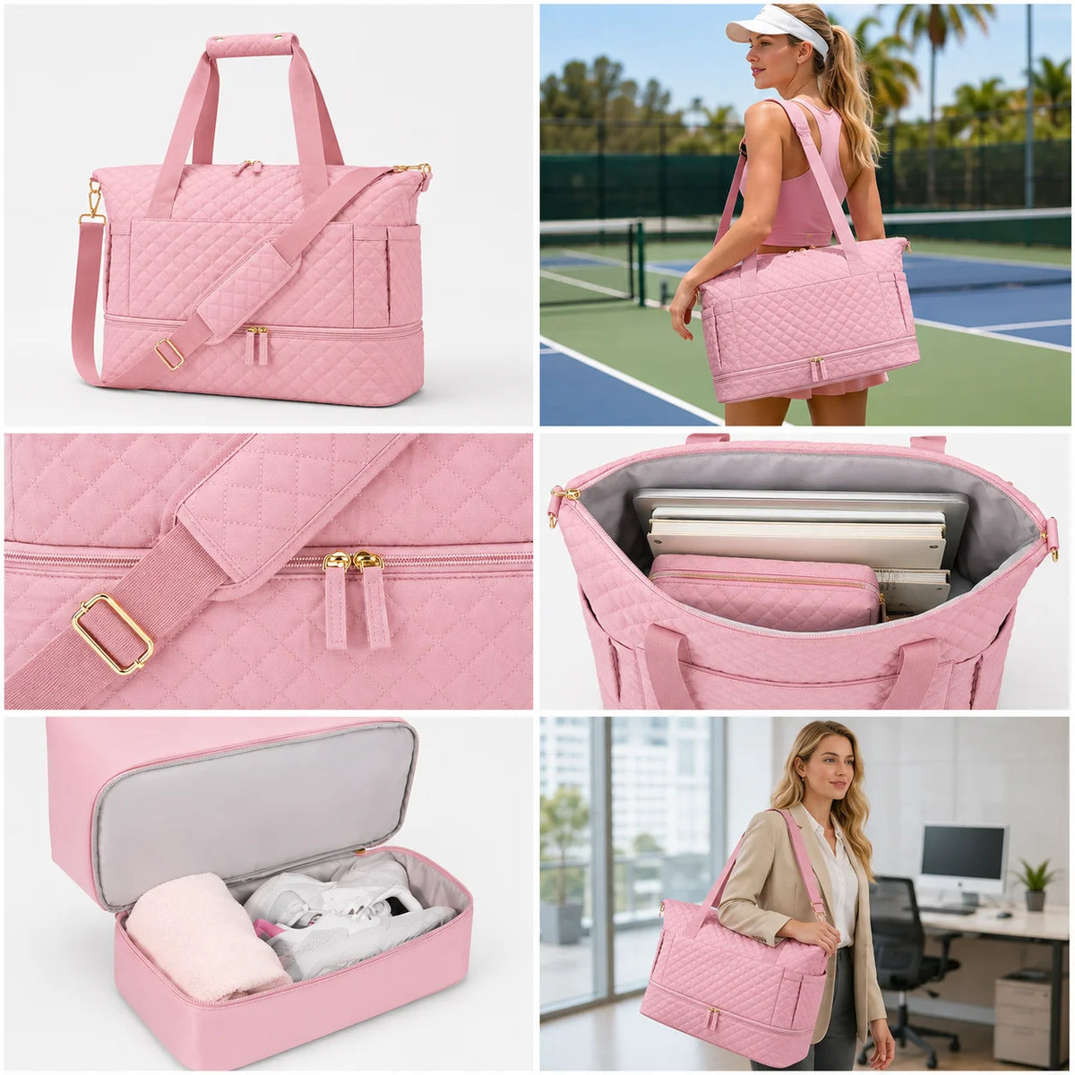 Tote OEM Factory Custom Logo Travel Duffle Bag High Quality Quilted Weekender Bag Lightweight Shoulder ODM Handbag