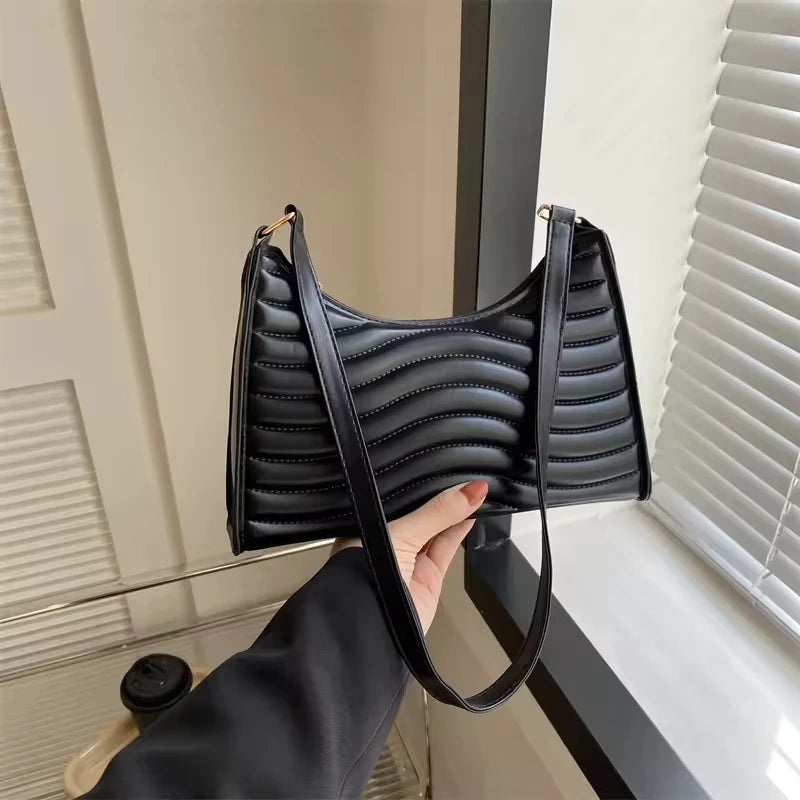 Tote Shoulder Hot Selling High Quality Women's Retro Stylish Bag Single Handle Polyester Lining Elegant for Ladies