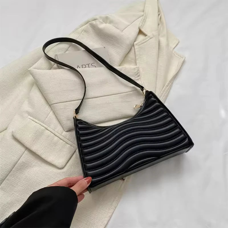 Tote Shoulder Hot Selling High Quality Women's Retro Stylish Bag Single Handle Polyester Lining Elegant for Ladies