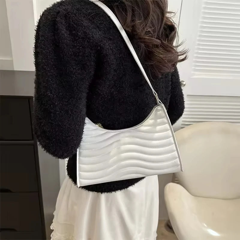 Tote Shoulder Hot Selling High Quality Women's Retro Stylish Bag Single Handle Polyester Lining Elegant for Ladies