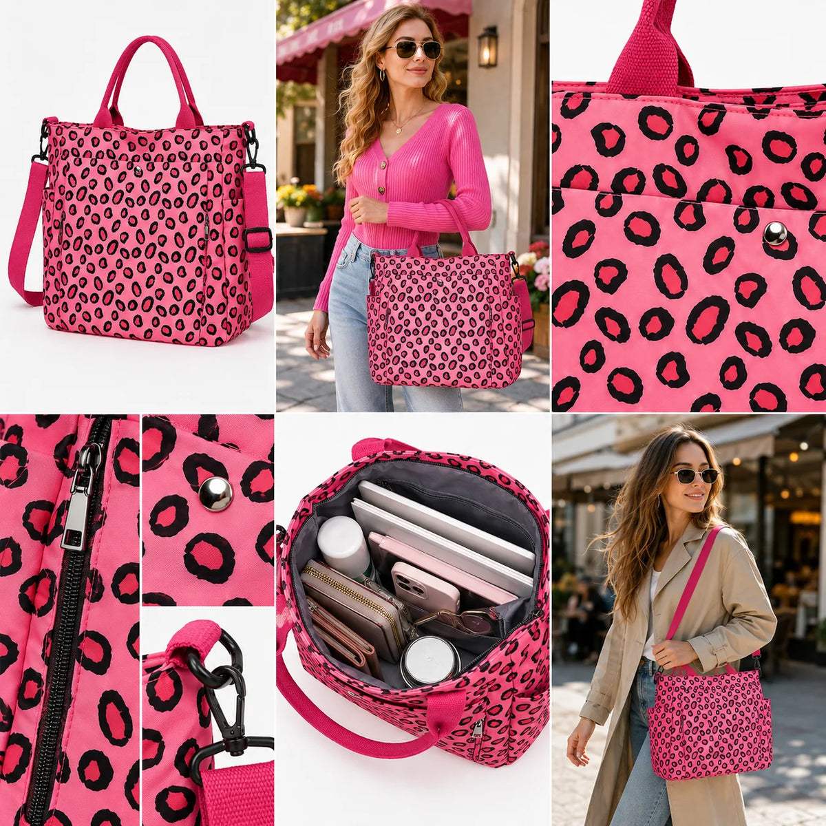 Tote | Water-resistant Nylon Organizer Work Multi Pocket Laptop Tote Bag | Verified Factory Wholesale for Boutique Retailers