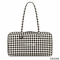 Tote with Verified Factory Checked Canvas TOROS Hobo Long Strap | Private Label Tablet Shoulder Bag | 7-10 Days Sampling