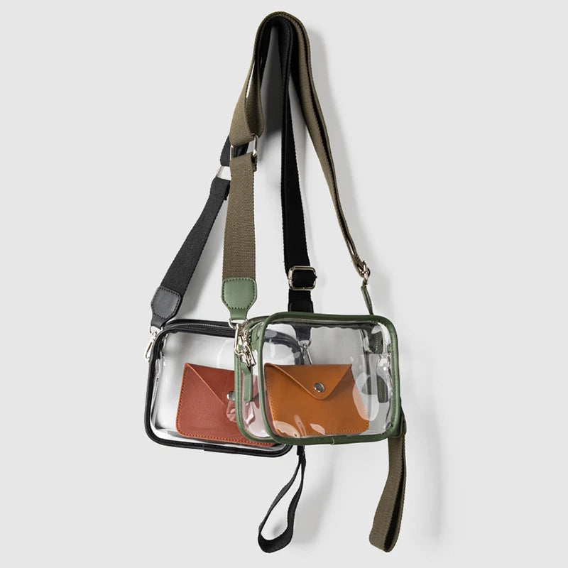 Transparent Phone Shoulder Crossbody Handbags clear Purse Fashion Girls Small Square Bag Purses for Women